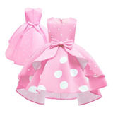 Vestido De Princesa Lunares Para Niña Talla 2 -12 Años Rt1