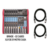 Mesa De Som Soundvoice 6 Canais Ef/eq Ms602 Eux C/ Bluetooth