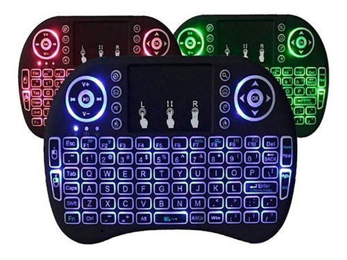 Mini Teclado Keyboard Sem Fio Wireless Iluminado Luz Led