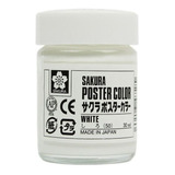 Tempera Profesional Sakura Poster Color 30ml-varios Colores Color Blanco