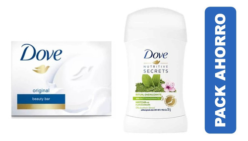 Pack 1 Jabon Dove Original + 1 Desodorante Barra Dove Matcha