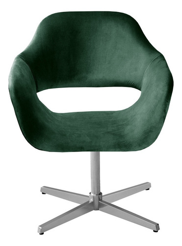Poltrona Zarah Cadeira Decorativa Base Giratória De Metal