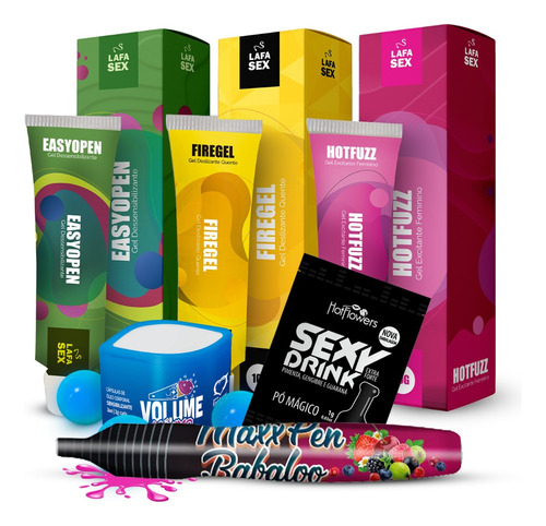 Kit Sexshop Aumento Peniano Feminino Sexual Gel Intimo  6 Un