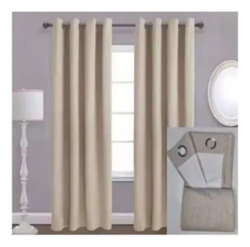 Cortinas Blackout Engomadas 2 Paños De 135*140 Calidad 100%