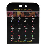 Piercing Microbanana Acero Uv Rayas 1,2x12x3mm 12 Unds 1disp