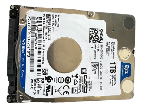 Hd Notebook Western Digital Wd Blue Wd10spzx 1tb Sata Ii 2.5  Interno.