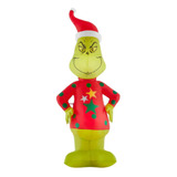 Grinch Santa En Sueter Inflable De Navidad Por Gemmy