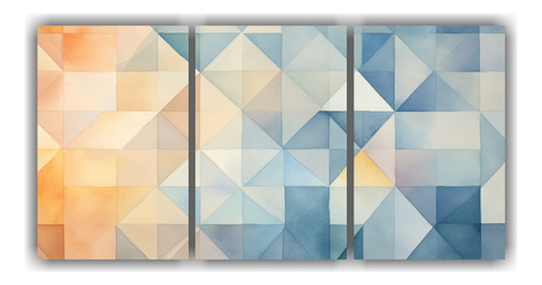 60x30cm Set 3 Canvas Acuarela Originalidad Geometric Abstrac