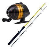 Kit Pesca Carretilha Spincast Pro 200 + Vara Cmik 1,50m