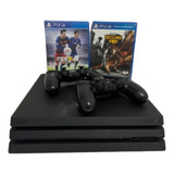 Playstation 4 Pro Ps4 1tb Sony Preto 2 Controles + 2 Jogos