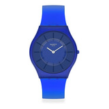 Reloj Swatch Skin Deep Acqua Ss08n102 Azul Para Mujer Ss Color De La Malla Azul Marino Color Del Bisel Azul Marino Color Del Fondo Azul Marino