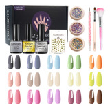 Kit Esmalte Gel Uv Semipermanente Uñas Manicure 15 Colores