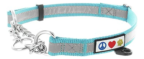 Collar Martingale Reflectante Para Perros Grandes - Teal.