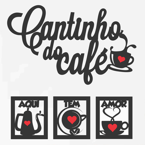 Kit Aplique Cantinho Do Café  Mdf