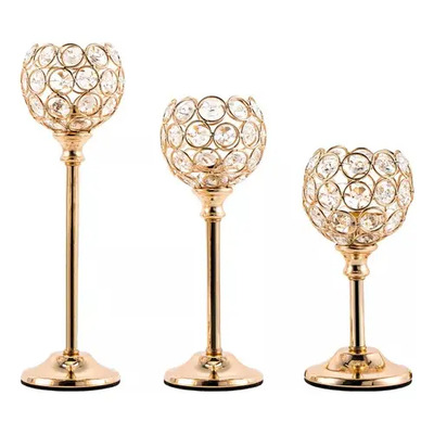 3 Candelabros Centro Mesa Boda Elegantes Cristal Portavelas | MercadoLibre