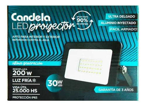 Proyector Reflector Led 30w Candela B. Consumo Apto Exterior