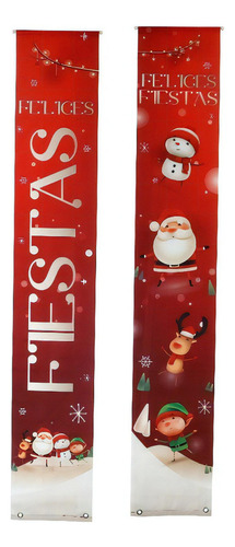 Banner Puerta Navidad Fiestas Navideño 30x180 Par Adorno