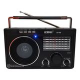 Radio Vintage Retrô Recarregável Am Fm Sw Usb Mp3 Auxiliar