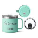 Taza Yeti Térmica Rambler 14 Oz Con Tapa - Grabado Láser Color Aqua