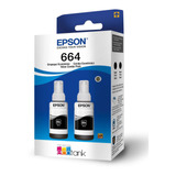 Tinta Epson 664 Pack 2 Unidades Color Negro T664120