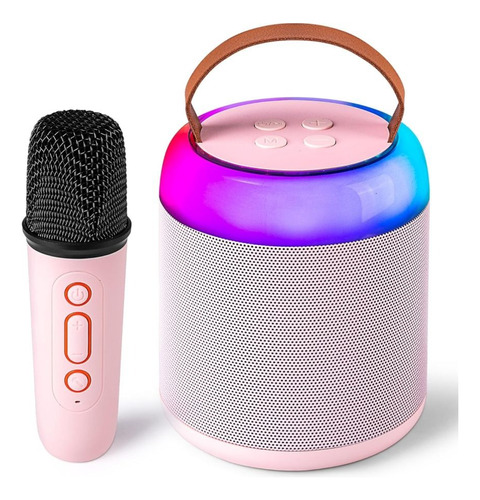 Mini Parlante Karaoke Con Micrófono Bluetooth Led Rgb