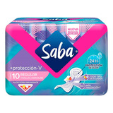 Toalla Femenina Saba Extra Protección Regular Paquete Con 10 Toallas