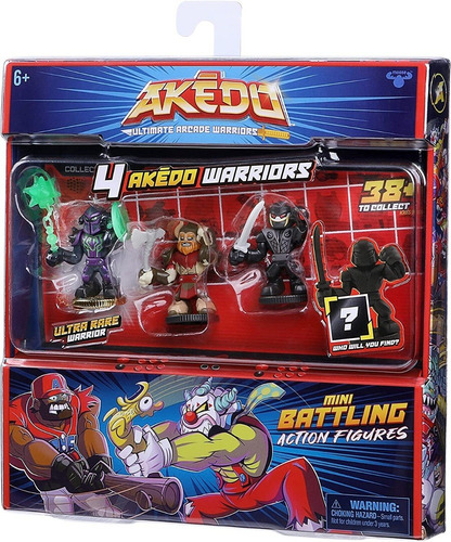 Akedo Ultimate Arcade Warriors Mini Figura Set X4 03 Juguete