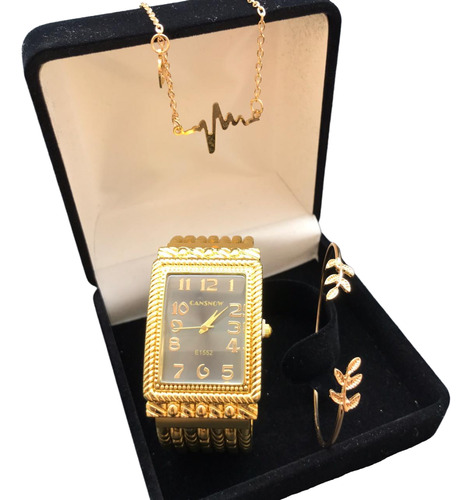 Presente Namorada Kit Relógio Luxo + Bracelete E Lindo Colar