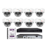 Nvr 08 Ch Hikvision + 08  Dome Colorvu Ip C/ Áudio  + Hd 4t