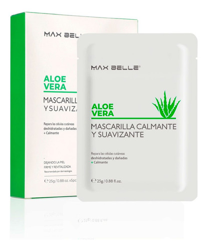 Mascarilla Facial De Aloe Vera Calmante Hidrata Pack 10