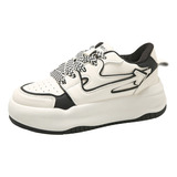 Zapatos Casuales Transpirables Plataforma Blanca Para Mujer