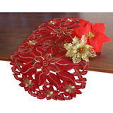 Poinsettia - Manteles Individuales Bordados Navideos Para De