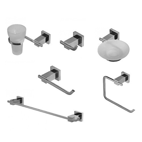 Kit De Accesorios De Baño Hidromet Geometry 2882 Crcr X 6