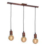 Lampara Colgante Led Vintage Cobre Diseño Completo 3l E27