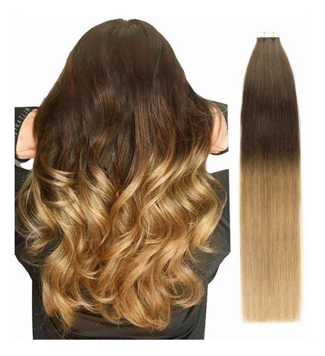 Extensiones De Cabello Humano Balayage Castaño A R 22in 50gr