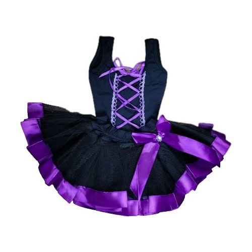 Conjunto Body E Saia Adulto Fantasia Halloween Bruxa Roxo