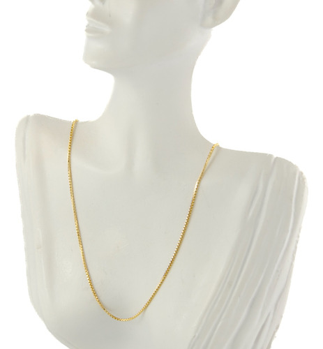 Colar Feminino Ouro 18k Veneziana 3 Diamantada 40 Cm Maciça 