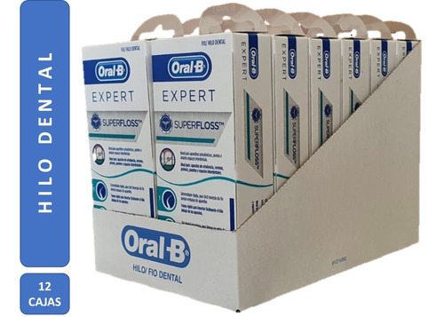 Paquete Con 12 Piezas De Hilo Dental Superfloss Oral- B