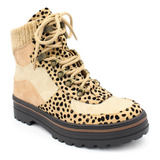 Botas Martín De Lana De Mujer Con Estampado Leopardo