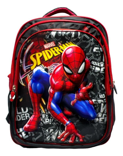 Mochila Hombre Araña Avengers Modelo 3 D Relieve + Premium