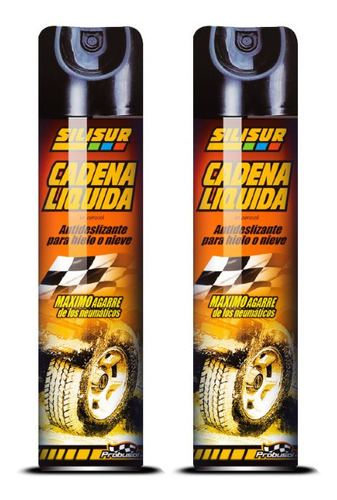 X2 Cadena Líquida Nieve Antideslizante Grande 390ml Auto 4x4