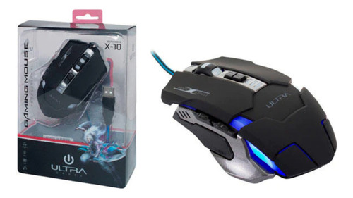 Mouse Ultra Gamer X10 Pc Color Negro