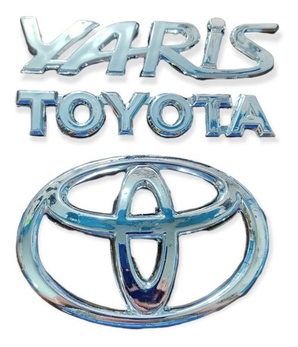 Kit Emblema Toyota Yaris Compuerta 3piezas Reemplazo Adhesiv Foto 2