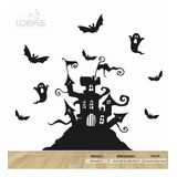 Vinilo Decorativo Halloween Castillo Fantasmas Sticker De Pared Calcomania 162x150cm