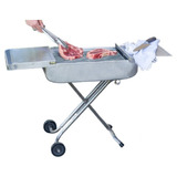 Parrilla Portátil C/carrito Plegable Acero Inox 83x26,5x50cm