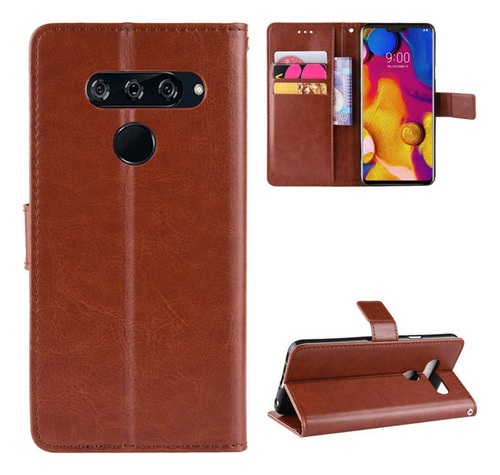 Funda De Anticaída Para LG V40 Thinq Negocio Cuero Flip C