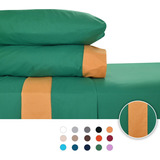 Sábanas Queen Size 2800 Hilos Extra Suave Premium Nature Color Verde Diseño De La Tela Liso