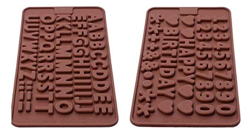Molde De Silicona Para Letras Y Números De Chocolate Con Hap