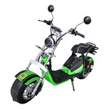 Moto Elétrica Harley Scooter 2000w Tx1-3 Cor Verde/preto
