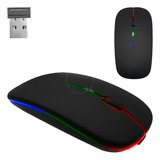 Mouse Sem Fio Wi-fi Rgb Ergonômico + Brinde Mousepad Macio
